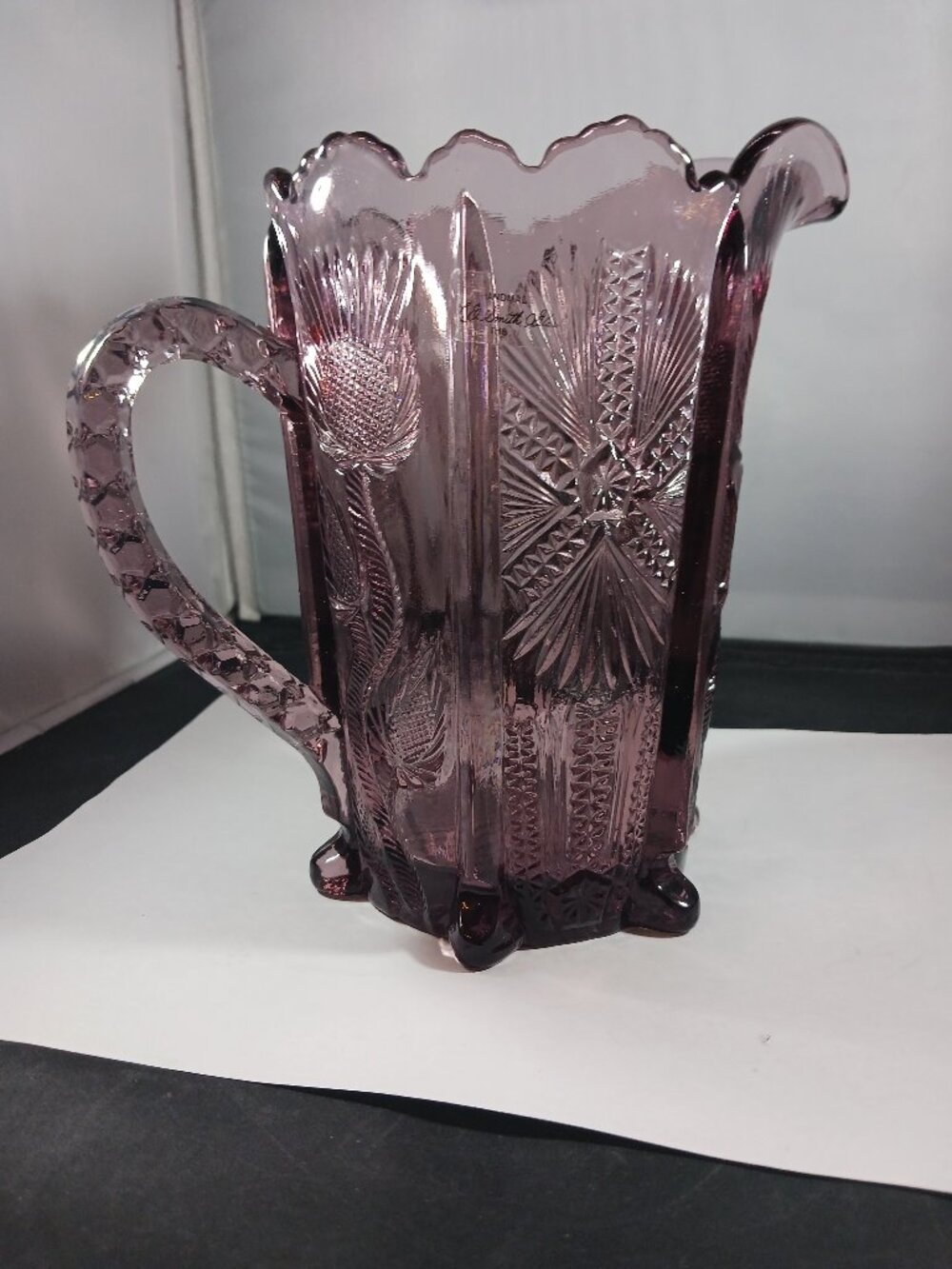 Early 1900's Era Purple Amethyst Glass Pitcher